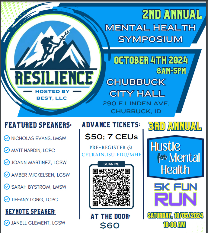 Mental Health Symposium,  Fri, Oct 4, 2024  in Chubbuck, ID  