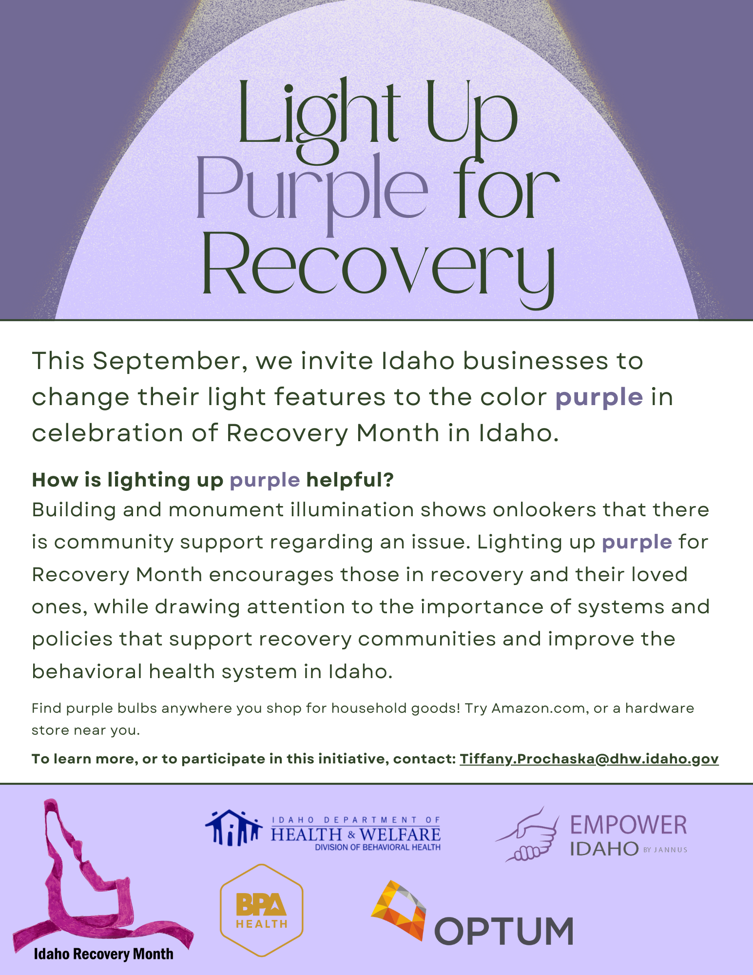 Light up Purple for Recovery